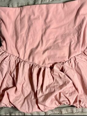 Jolie & Joy Women’s Pink Bubble Hem Strapless Top